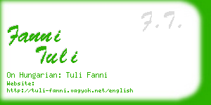 fanni tuli business card